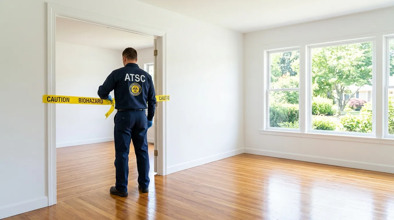 Certified biohazard cleanup crew performing Decomposition Cleanup in Stapleton